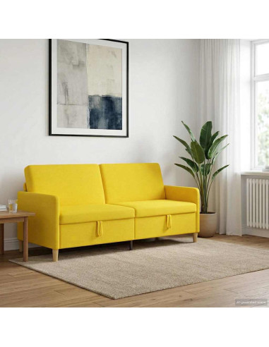 Divano con Storage Giallo Chiaro 192 x 78 x 87 cm Poliestere