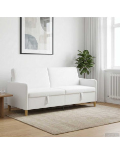 Divano con Storage Bianco 192 x 78 x 87 cm Poliestere