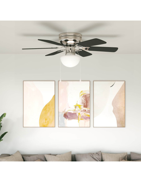 Ventilatore da soffitto con luce Ø 82 cm Nero