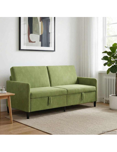 Divano con Storage Verde chiaro 192 x 78 x 87 cm Poliestere
