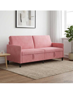 Divano con Storage Rosa 192 x 78 x 87 cm Poliestere