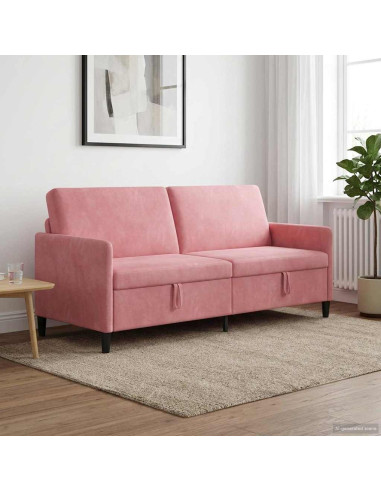 Divano con Storage Rosa 192 x 78 x 87 cm Poliestere