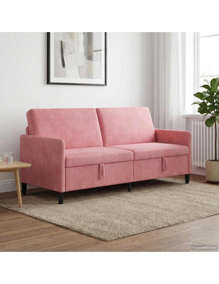 Divano con Storage Rosa 192 x 78 x 87 cm Poliestere
