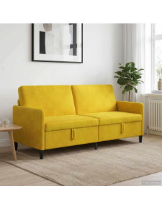 Divano con Storage Giallo 192 x 78 x 87 cm Poliestere