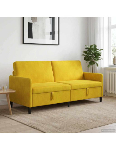Divano con Storage Giallo 192 x 78 x 87 cm Poliestere