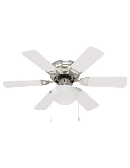 Ventilatore da soffitto con luce Ø 82 cm Bianco