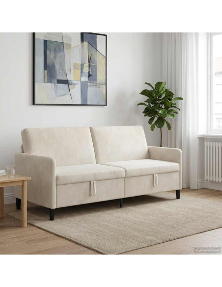 Divano con Storage Crema 192 x 78 x 87 cm Poliestere