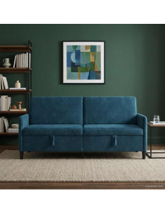 Divano con Storage Blu 192 x 78 x 87 cm Poliestere