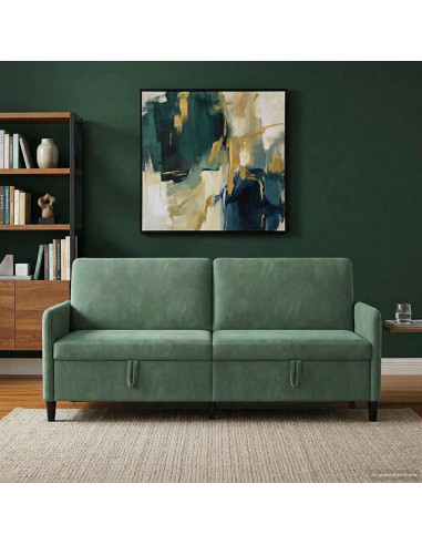 Divano con Storage Verde Mare 192 x 78 x 87 cm Poliestere