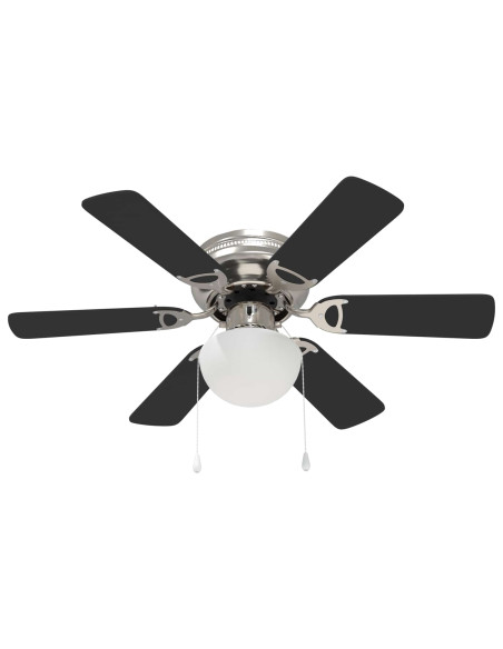 Ventilatore da soffitto con luce Ø 82 cm Nero