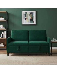 Divano con Storage Verde Scuro 152 x 78 x 87 cm Poliestere