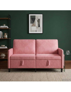 Divano con Storage Rosa 152 x 78 x 87 cm Poliestere