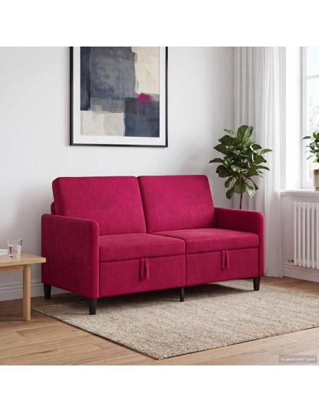 Divano con Storage Rosso Vino 152 x 78 x 87 cm Poliestere