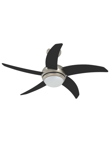 Ventilatore da soffitto con luce e telecomando Ø 110 cm Nero