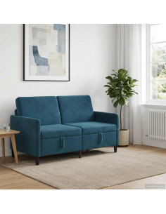 Divano con Storage Blu 152 x 78 x 87 cm Poliestere