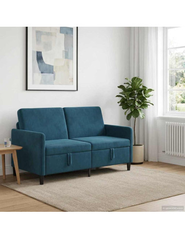 Divano con Storage Blu 152 x 78 x 87 cm Poliestere