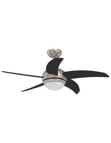 Ventilatore da soffitto con luce e telecomando Ø 110 cm Nero