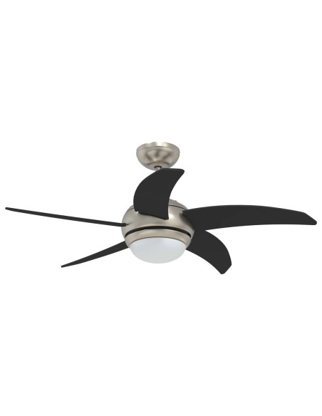 Ventilatore da soffitto con luce e telecomando Ø 110 cm Nero