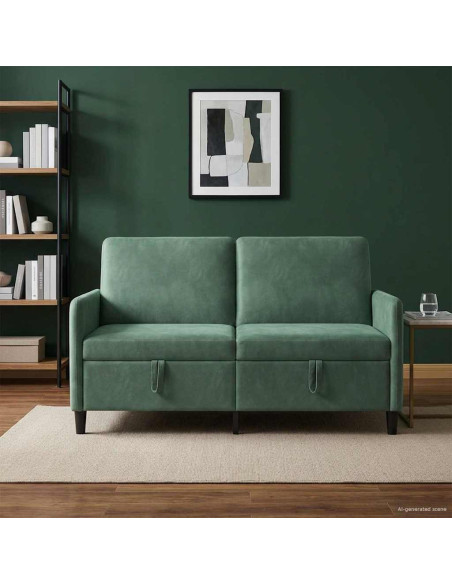 Divano con Storage Verde Mare 152 x 78 x 87 cm Poliestere