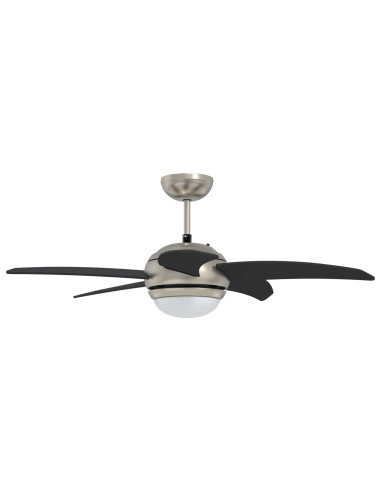 Ventilatore da soffitto con luce e telecomando Ø 110 cm Nero