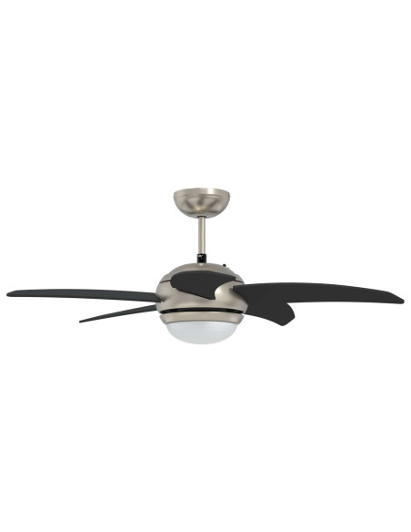 Ventilatore da soffitto con luce e telecomando Ø 110 cm Nero