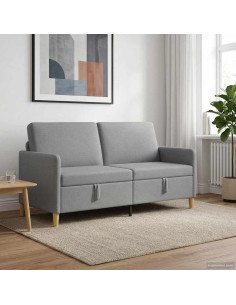 Divano con Storage Grigio Chiaro 172 x 78 x 87 cm Poliestere