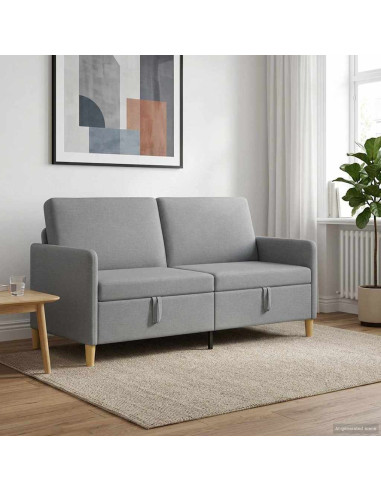 Divano con Storage Grigio Chiaro 172 x 78 x 87 cm Poliestere