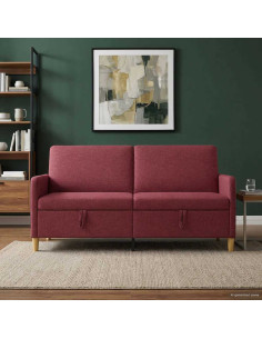 Divano con Storage Rosso Vino 172 x 78 x 87 cm Poliestere