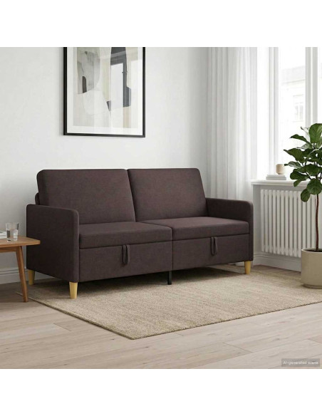 Divano con Storage Marrone Scuro 172 x 78 x 87 cm Poliestere