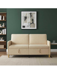 Divano con Storage Crema 172 x 78 x 87 cm Poliestere