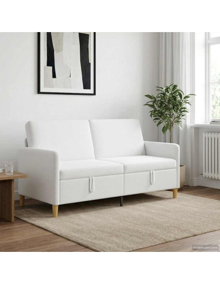 Divano con Storage Bianco 172 x 78 x 87 cm Poliestere