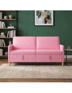 Divano con Storage Rosa 172 x 78 x 87 cm Poliestere