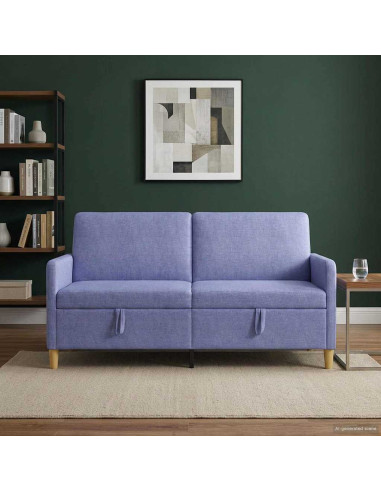 Divano con Storage Blu jeans 172 x 78 x 87 cm Poliestere
