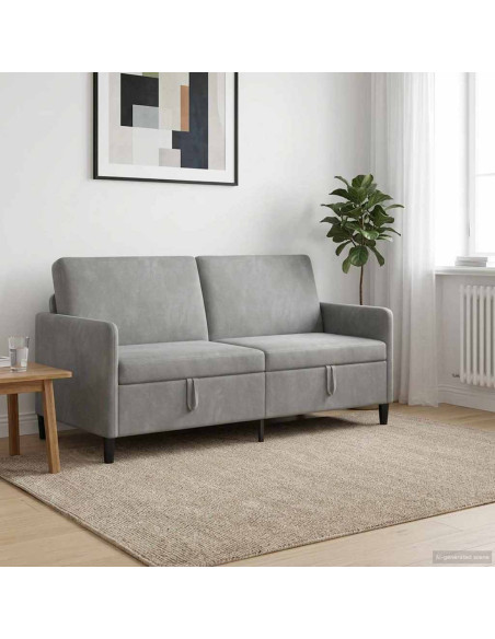 Divano con Storage Grigio Chiaro 172 x 78 x 87 cm Poliestere