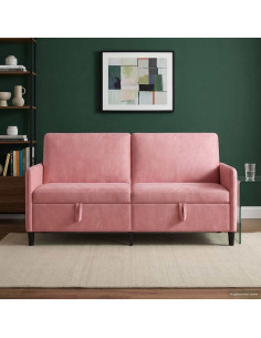 Divano con Storage Rosa 172 x 78 x 87 cm Poliestere
