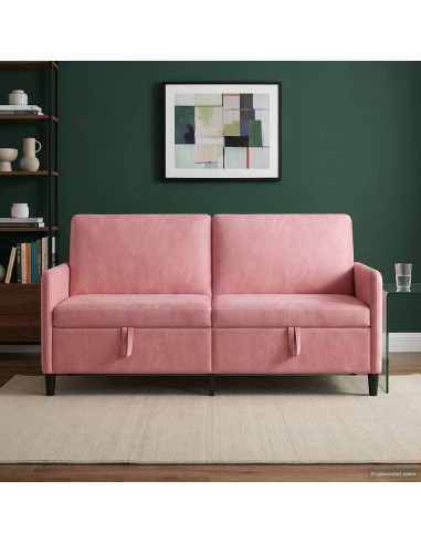 Divano con Storage Rosa 172 x 78 x 87 cm Poliestere