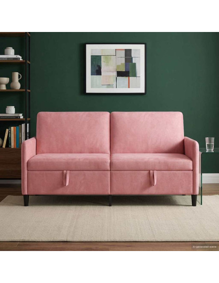 Divano con Storage Rosa 172 x 78 x 87 cm Poliestere
