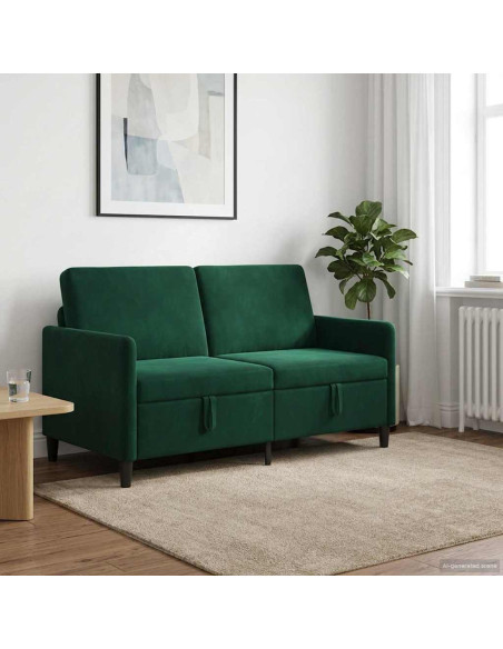 Divano con Storage Verde Scuro 152 x 78 x 87 cm Poliestere
