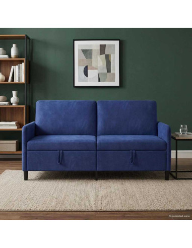 Divano con Storage Blu Polizia 172 x 78 x 87 cm Poliestere