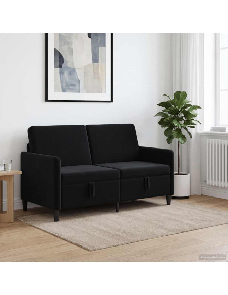 Divano con Storage Nero 152 x 78 x 87 cm Poliestere