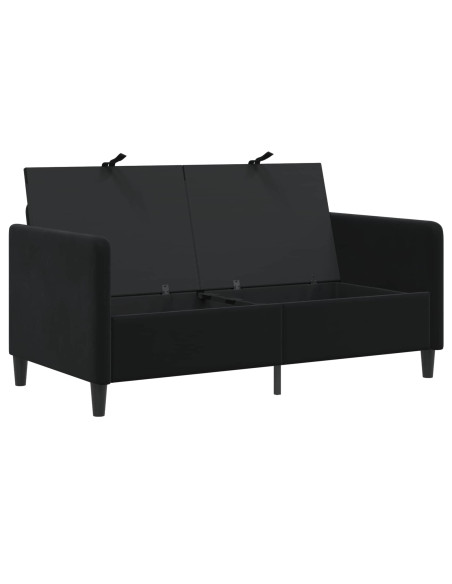 Divano con Storage Nero 152 x 78 x 87 cm Poliestere
