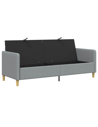 Divano con Storage Grigio Chiaro 192 x 78 x 87 cm Poliestere