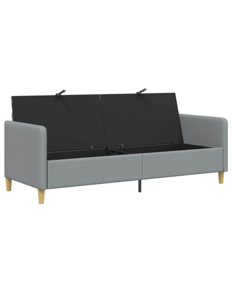 Divano con Storage Grigio Chiaro 192 x 78 x 87 cm Poliestere