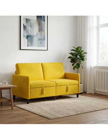 Divano con Storage Giallo 152 x 78 x 87 cm Poliestere
