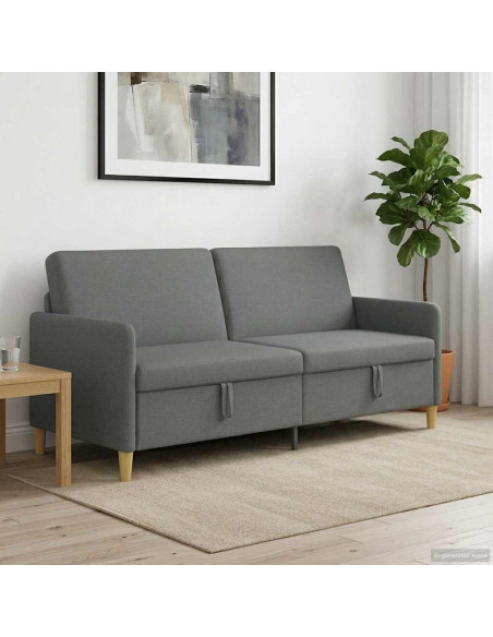 Divano con Storage Grigio Scuro 192 x 78 x 87 cm Poliestere