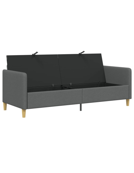 Divano con Storage Grigio Scuro 192 x 78 x 87 cm Poliestere