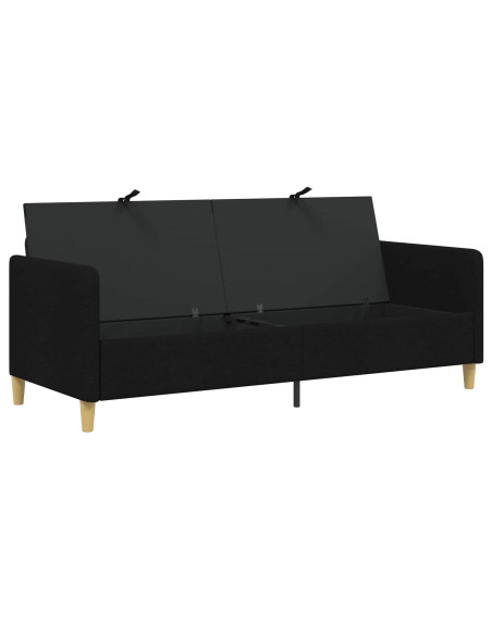 Divano con Storage Nero 192 x 78 x 87 cm Poliestere