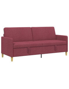 Divano con Storage Rosso Vino 192 x 78 x 87 cm Poliestere 2
