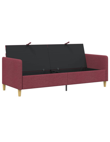Divano con Storage Rosso Vino 192 x 78 x 87 cm Poliestere