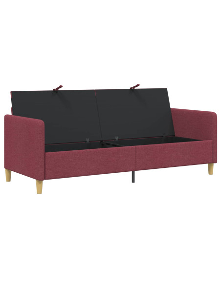 Divano con Storage Rosso Vino 192 x 78 x 87 cm Poliestere